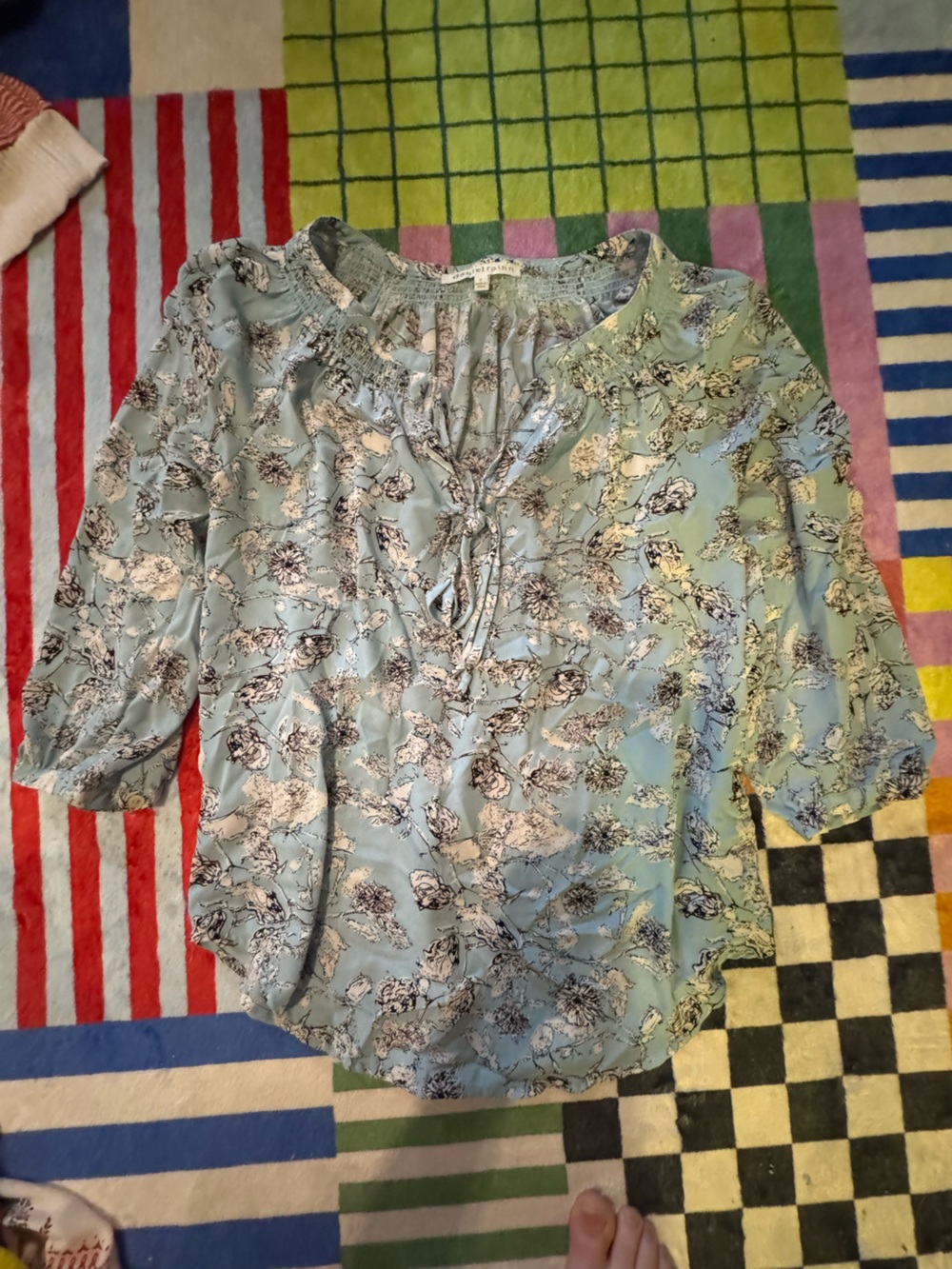 Daniel Rainn Light Blue Floral blouse